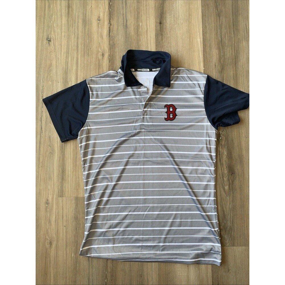 Boston Red Sox Polo Shirt Mens Large MLB Baseball Blue Red EUC
